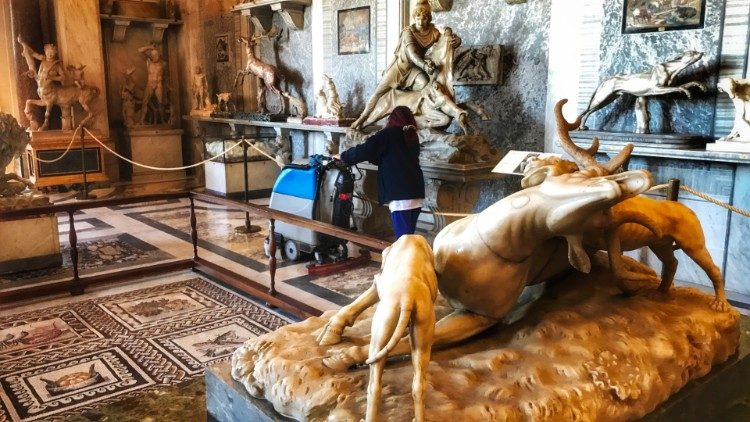 Cleaning  in the Hall of Animals