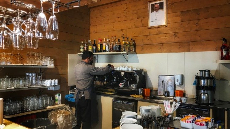 Inside the bar of the Pinecone Courtyard Bistrot
