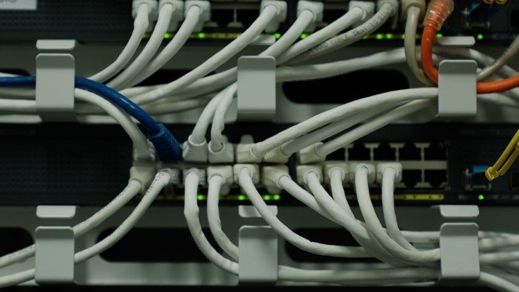 Fibre optic cable under the exhibit halls of the Vatican Museums