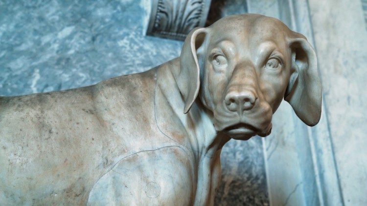 One of the sculptures in the Hall of Animals