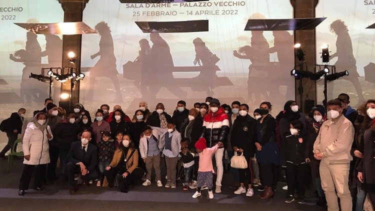 Il gruppo di profughi all'Incontro di Firenze