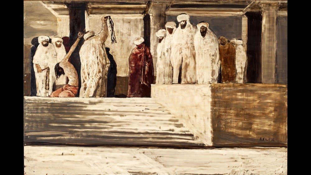 Salvatore Fiume, Flagellazione, 1954, olio su carta e masonite, 36 x 54 cm Città del Vaticano, © Musei Vaticani