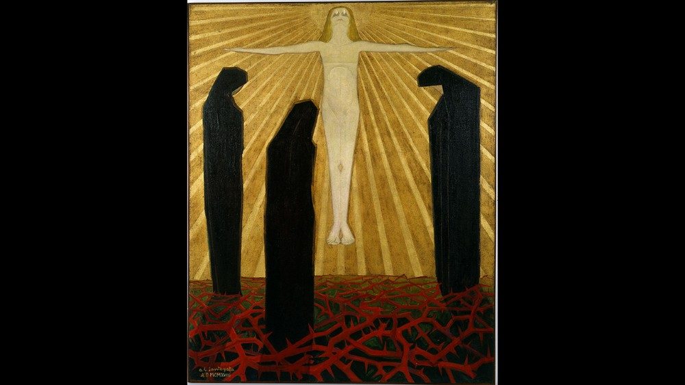 Antonio Giuseppe Santagata, Le oranti (o L’Ascensione), 1918, olio su tela, 150 x 120 cm Città del Vaticano, © Musei Vaticani