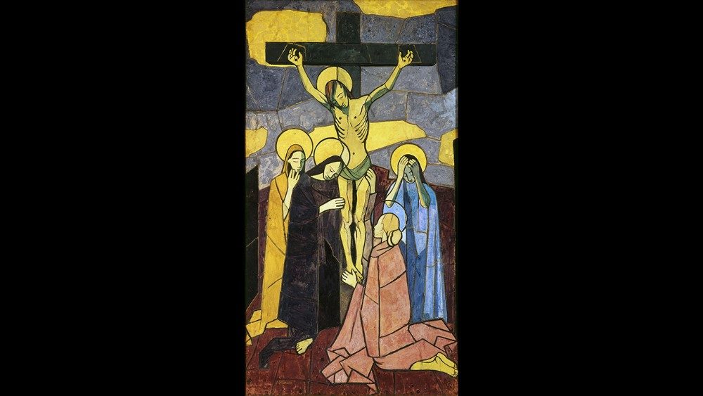 Felice Casorati, Crocifissione, 1951-1952, tempera su carta, 235 x 126 cm Città del Vaticano, © Musei Vaticani