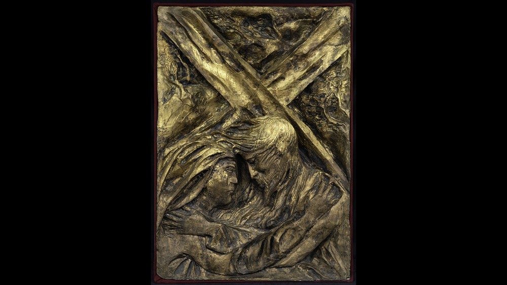  Pericle Fazzini Via Crucis – Gesù incontra la madre, 1957-1958, bronzo, 97 x 70 cm Città del Vaticano, © Musei Vaticani