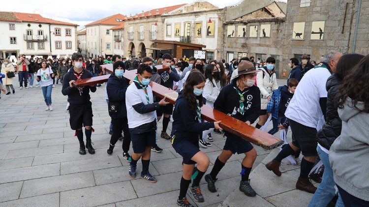 Símbolos da JMJ na diocese da Guarda (Portugal)