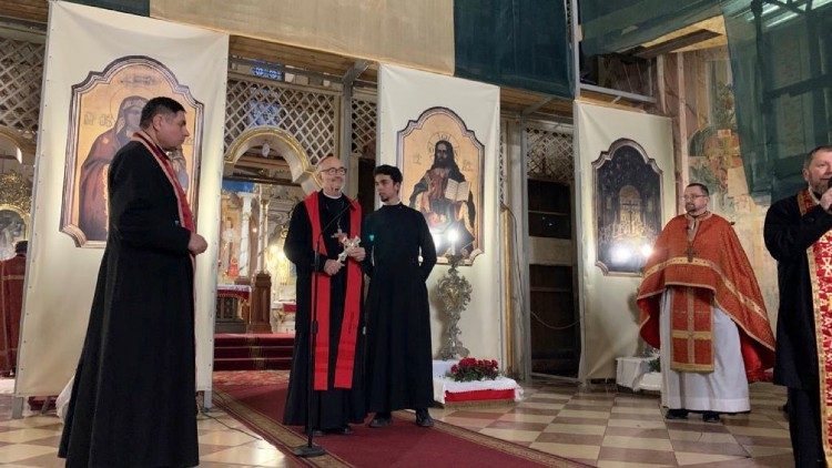 Oración en la catedral de Uzhgorod