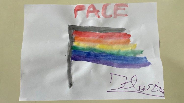 Dibujos de los niños ucranianos curados en el Hospital Bambino Gesù de Roma