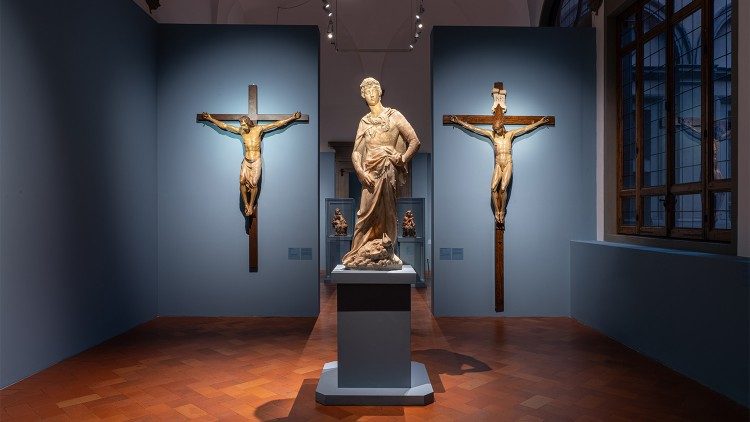 Una sala espositiva della mostra "Donatello. Il Rinascimento"