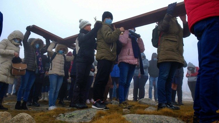 Símbolos JMJ na Serra da Estrela, diocese da Guarda (Portugal)