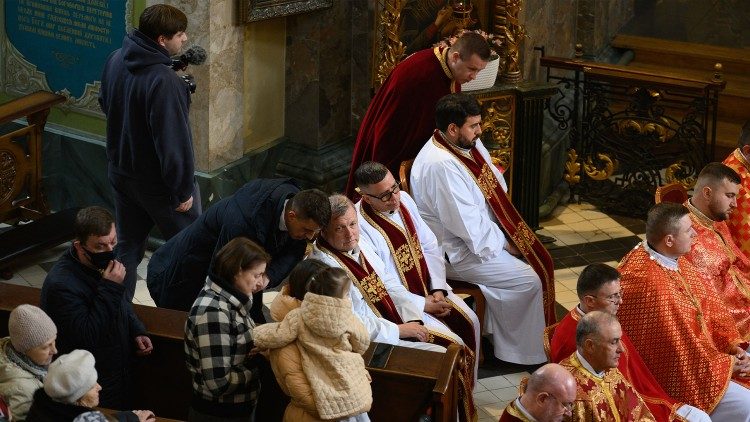 Liturgy during visit of Msgr.Kieran Harrington to Ukraine 
