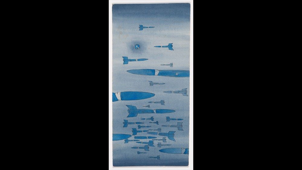  Jean-Michel Folon One for S.S., s.d. Acquarello, © Fondation Folon, ADAGP, Paris, 2022