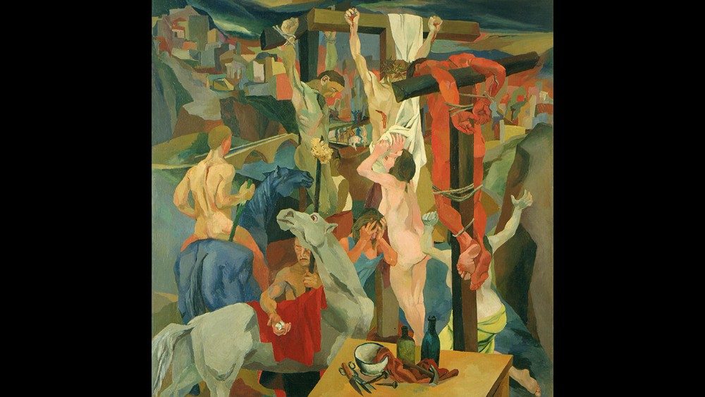 Renato Guttuso Crocifissione 1941 olio su tela Roma, Galleria Nazionale d’Arte Moderna e Contemporanea© Renato Guttuso, by SIAE 2022