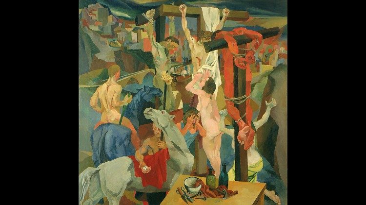 Renato Guttuso Crocifissione 1941 olio su tela Roma, Galleria Nazionale d’Arte Moderna e Contemporanea© Renato Guttuso, by SIAE 2022  Primo Conti_Crocifissione   