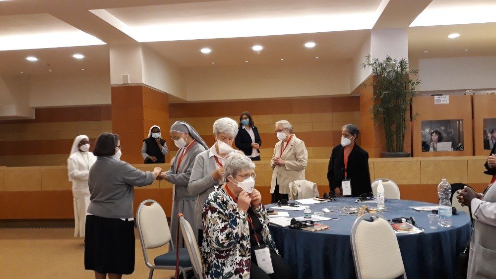 Sisters receiving Holy Communion during the liturgy