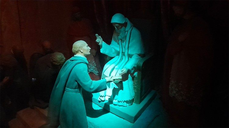 Ignatius mit Papst Paul III. (Diorama-Darstellung aus Loyola)
