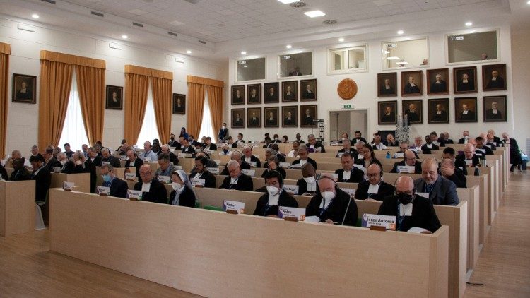 L'aula magna della casa generalizia durante i lavori del Capitolo