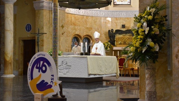 L'altare del santuario di Roma, nella casa generalizia dei Fratelli delle Scuole Cristiane, che accoglie la tomba di san Giovanni Battista de La Salle