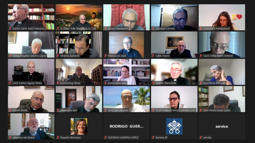 Encuentro virtual desde distintos lugares de la geografía eclesial latinoamericana y la curia romana
