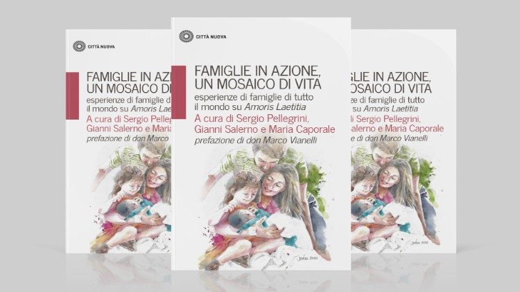 La copertina del libro "Famiglie in azione un mosaico di vita"