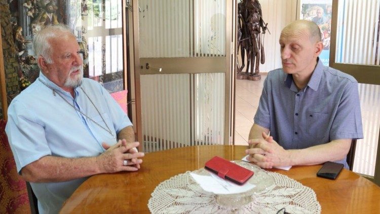 Dom Elio Rama com padre Patias