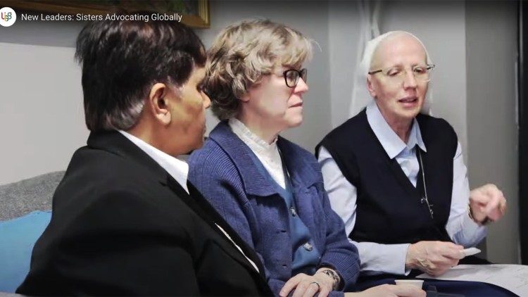 Schwester Bernadette Reis (mitte) im Video des New Leader-Projekts der UISG
