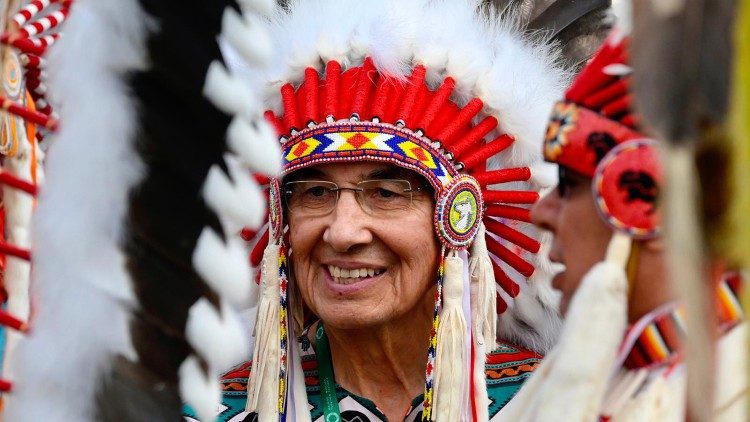 Encuentro de Francisco con los pueblos indígenas First Nations, Métis e Inuit, el 25 de julio en Maskwacis, Canadá.