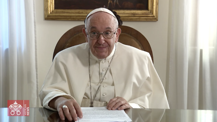 An image from the Pope's video message to Argentinian missionaries