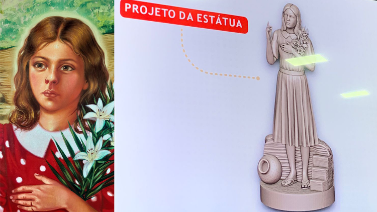 O quadro e o projeto da escultura digital feitos por profissionais diferentes
