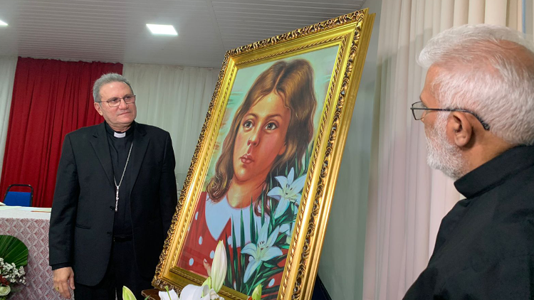 O quadro do artista Joab Rocha, que ainda é uma amostra da imagem final