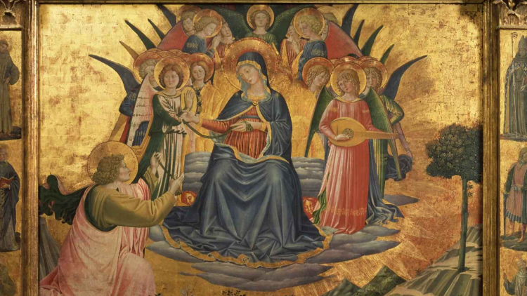 Benozzo Gozzoli, Polittico: La Vergine porge la cintola a San Tommaso, c.d. "Madonna della Cintola, 1450, Pinacoteca Vaticana, ©Musei Vaticani