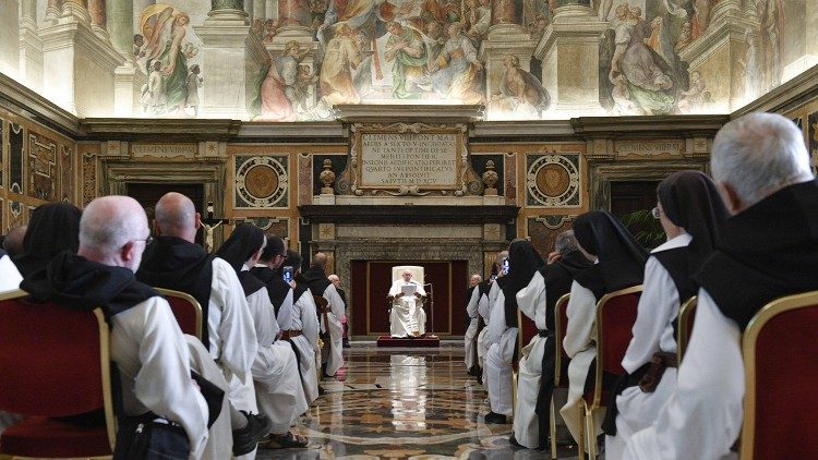 Pope Francis with the Trappists