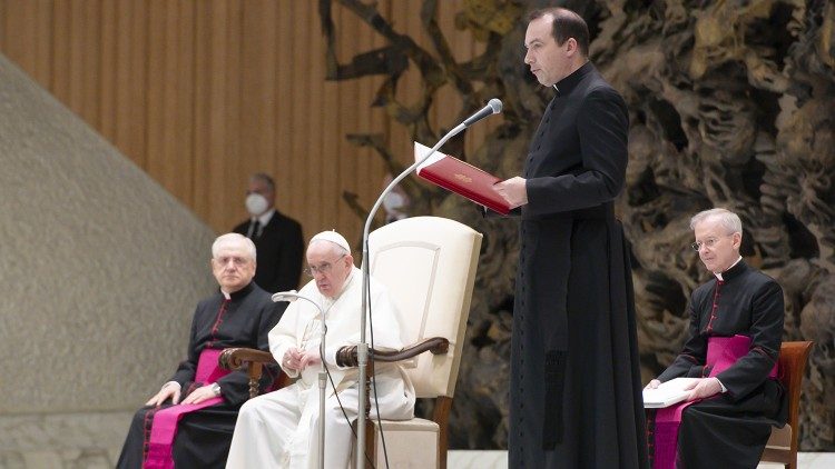 Johannes Palus bei der Generalaudienz vom 19. Januar 2022