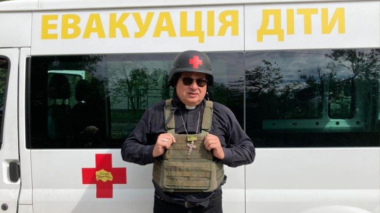 Cardinal Konrad Krajweski during one of his missions to Ukraine on the Pope's behalf