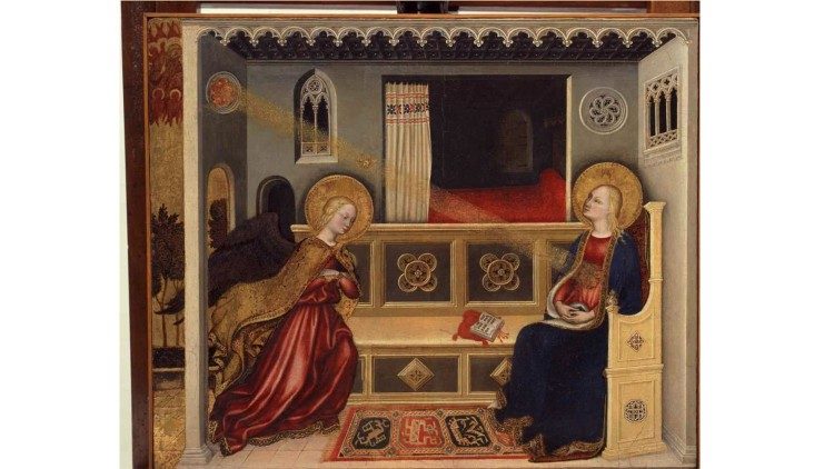 Bottega di Gentile da Fabriano, Gentile di Niccolò detto, Annunciazione, tempera e oro su tavola, 1425 ca, Pinacoteca vaticana ©Musei Vaticani