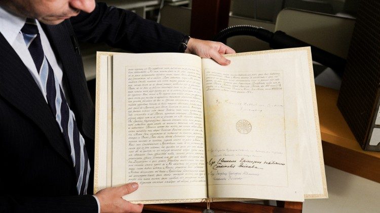 Die Einberufungs-Bulle des Konzils, heute im Vatikan-Archiv