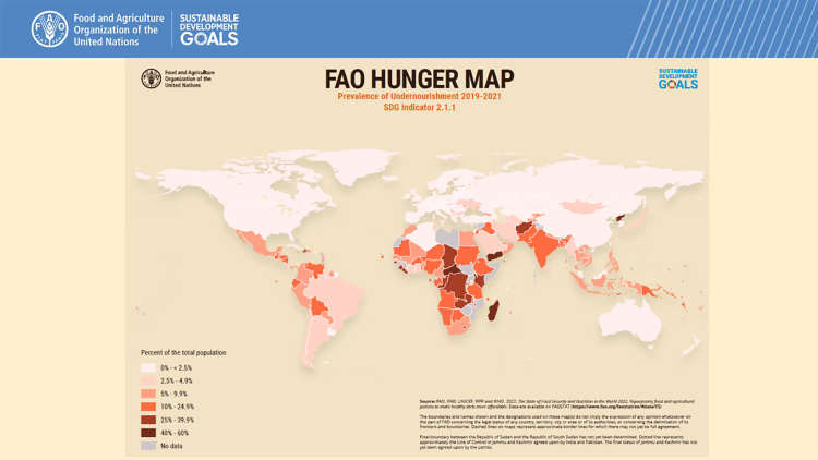 La mappa della fame nel mondo