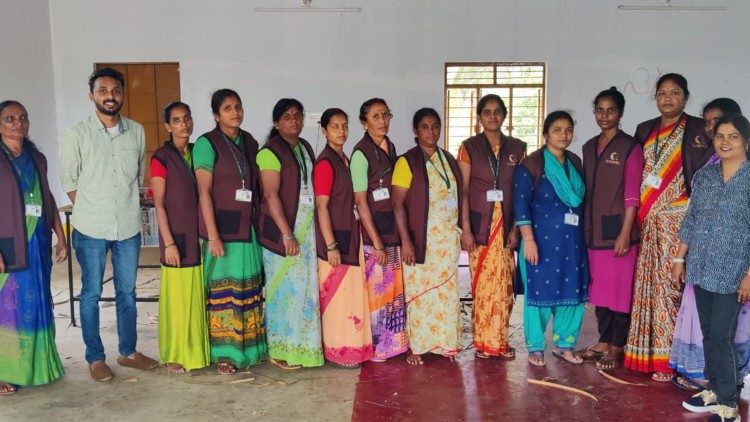 Those involved in the Sunbird Straws project of Christ University professor Saji Varghese, Bangalore, India