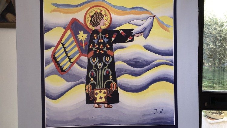 Una delle opere in mostra