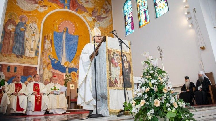 Un momento del suo discorso 