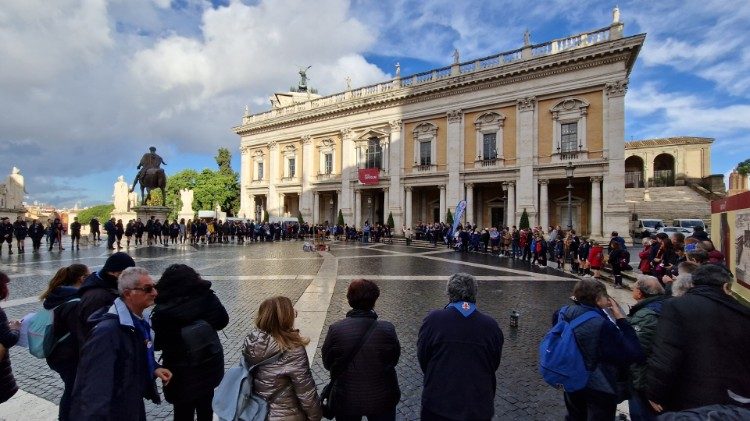 Un altro momento della cerimonia in Campidoglio