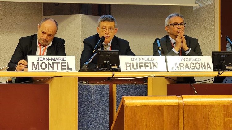 O prefeito do Dicastério para a Comunicação, Paolo Ruffini, em seu pronunciamento nas Jornadas de São Francisco de Sales em Lourdes