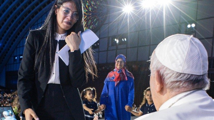 Zakia Seddiki con Papa Francesco