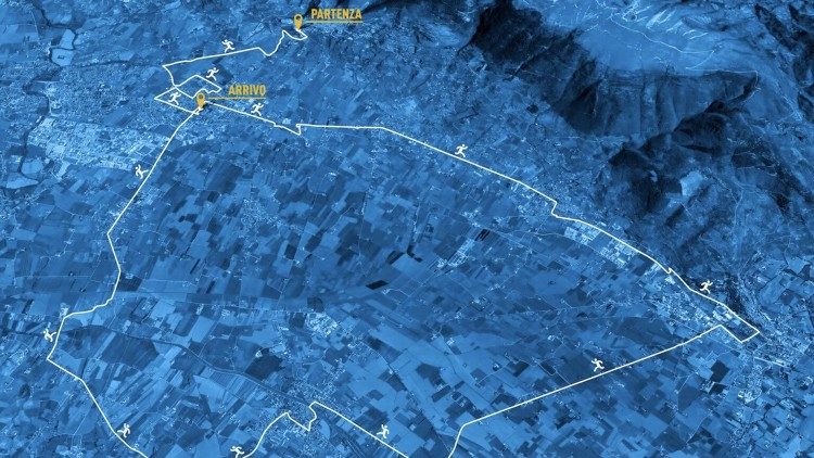 Il tracciato della San Francesco Marathon di 42,195 km