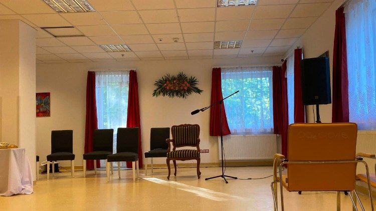  A díszterem, ahol a Szentatyával találkoznak