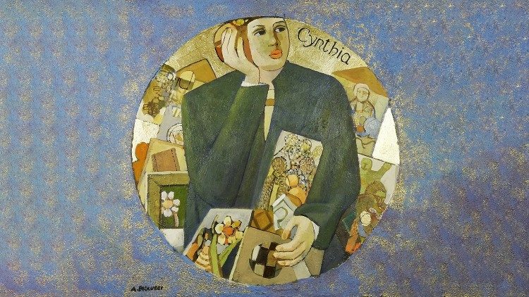 Aleardo Paolucci,  Dedicato ad Angela Acherisi, giovane donna senese da lui amata, olio, 60x60