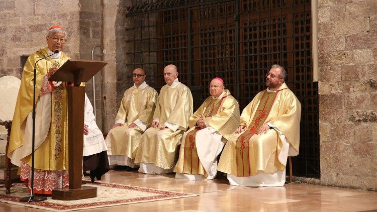 La celebración presidida por el cardenal You Heung-sik en el Santuario del Despojamiento de Asís