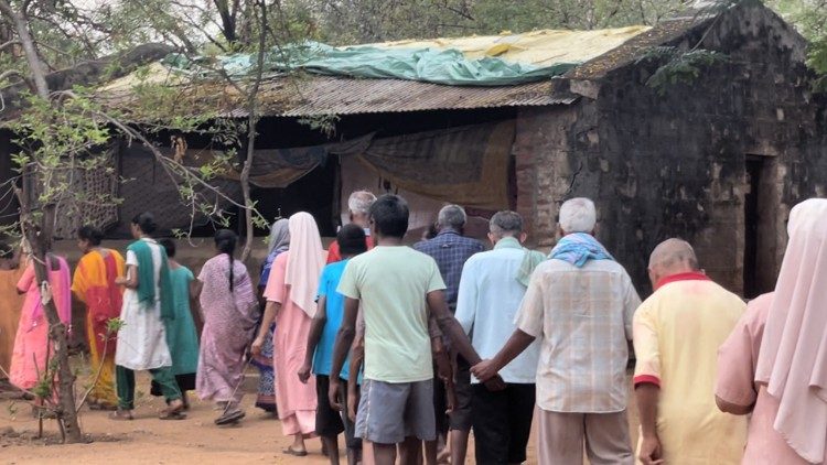 Some of the missionaries and residents at the home