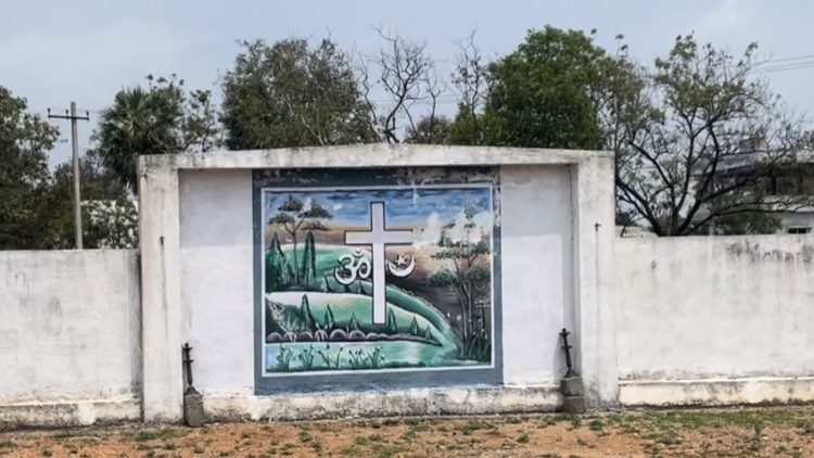 The wall enclosing the cemetery