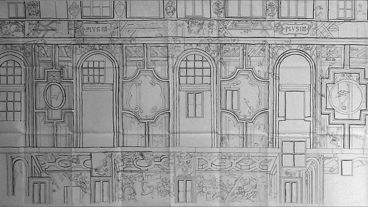 Studio di ripristino della decorazione del Cortile